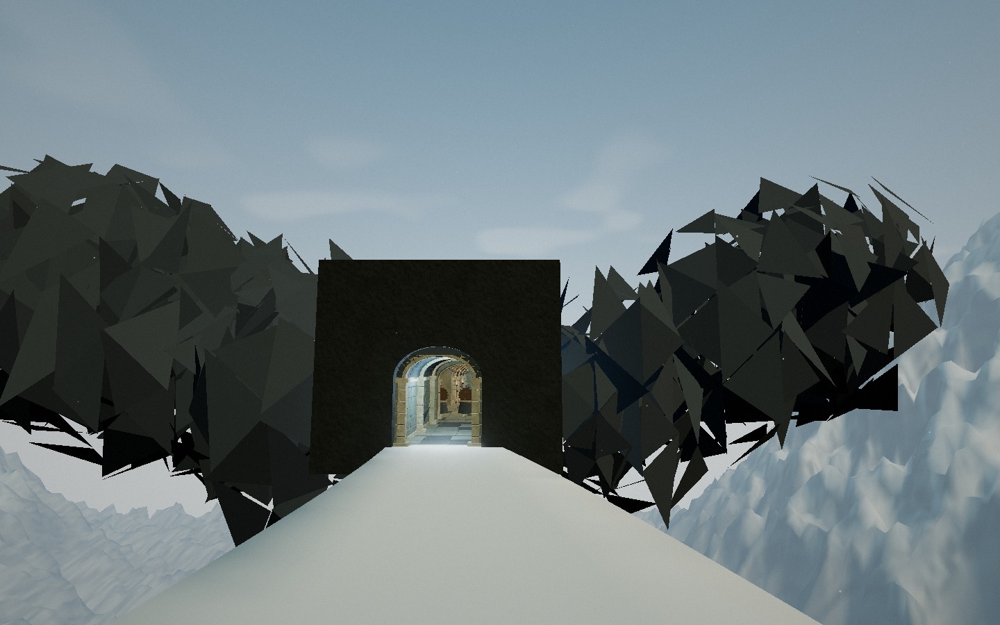 Astra mountain entrance before the geometry revision.