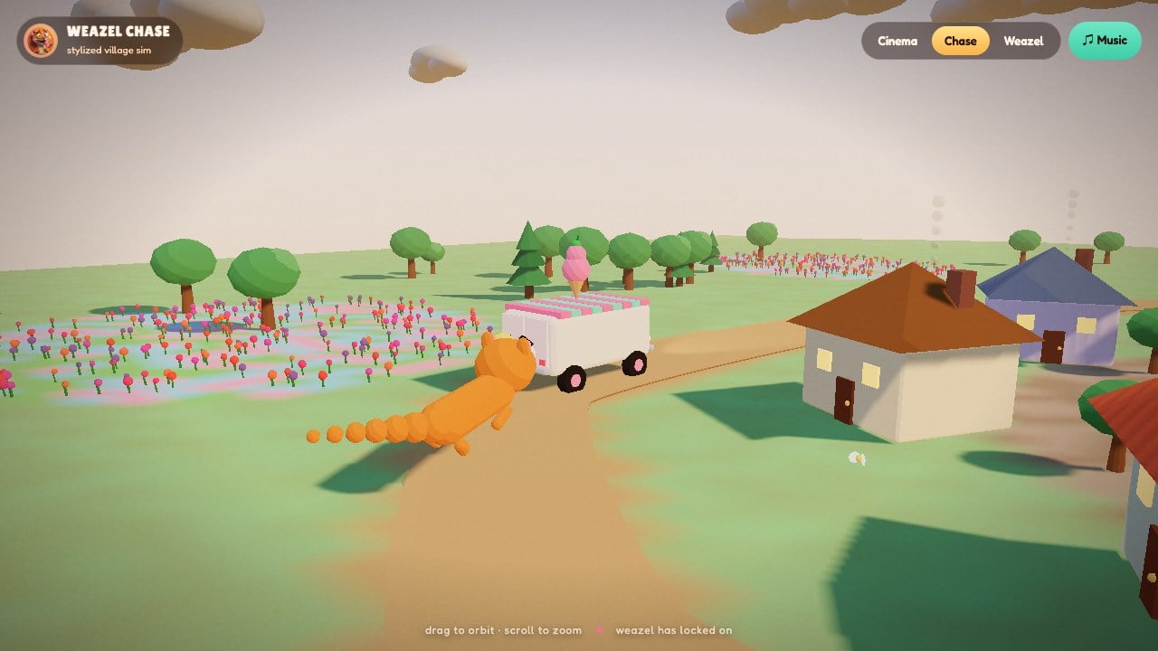 Actual frame from Weazel Chase Ice Cream Village.