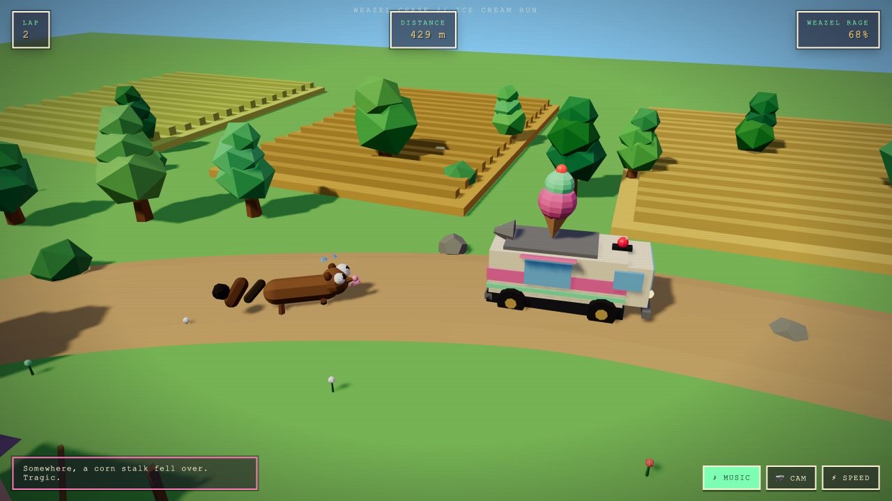 Actual frame from Weazel Chase Ice Cream Run.