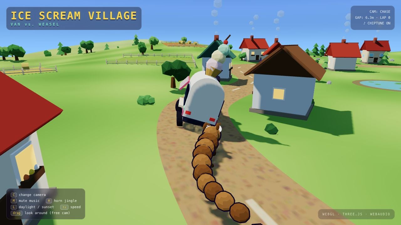 Actual chase frame from Ice Scream Village.