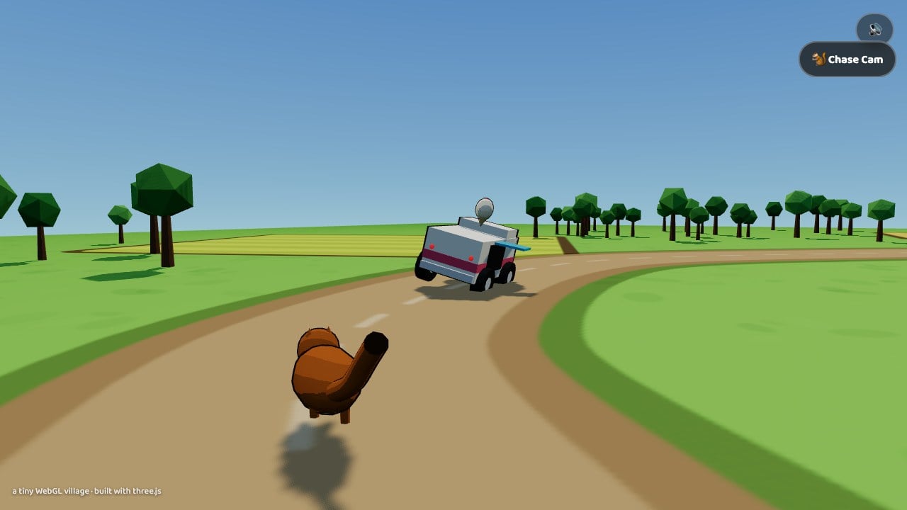 Actual frame from Weasel Chase A Tiny Village.